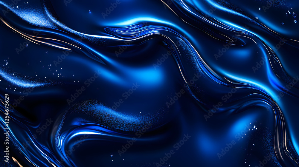 Poster abstract blue background featuring waves and stars creating a dynamic fusion of electric colors and 