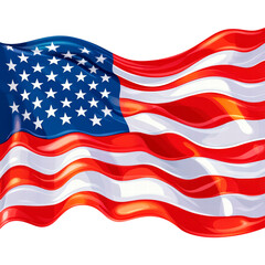 Obraz premium American flag waving isolated on transparent background