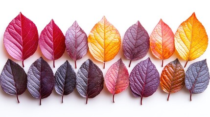 A vibrant array of autumn leaves showcasing various colors and textures, ideal for nature themes