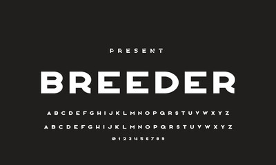 Abstract minimal future alphabet fonts. simple typography sport future creative font . vector illustrator