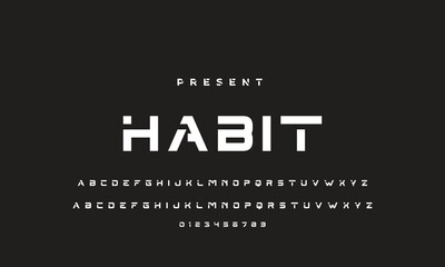 Abstract minimal future alphabet fonts. simple typography sport future creative font . vector illustrator