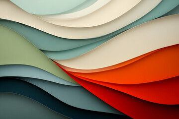 Abstract 3D Background with Wavy Paper Layers