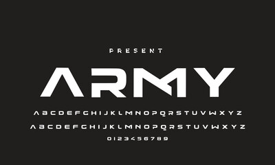 Abstract minimal future alphabet fonts. simple typography sport future creative font . vector illustrator