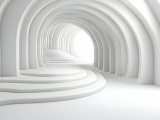 Obraz premium Abstract 3D White Archway Tunnel Background