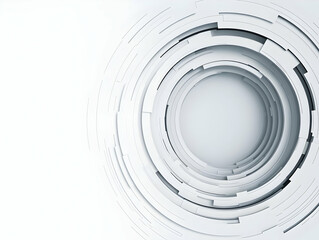 Abstract 3D White Circular Background