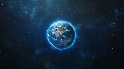 Obraz premium Glowing Earth in Space.