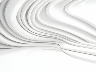Abstract 3D White Wave Background Illustration