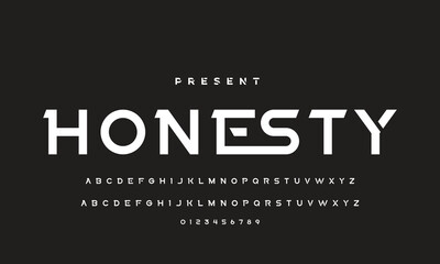Abstract minimal future alphabet fonts. simple typography sport future creative font . vector illustrator