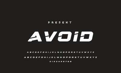 Abstract minimal future alphabet fonts. simple typography sport future creative font . vector illustrator