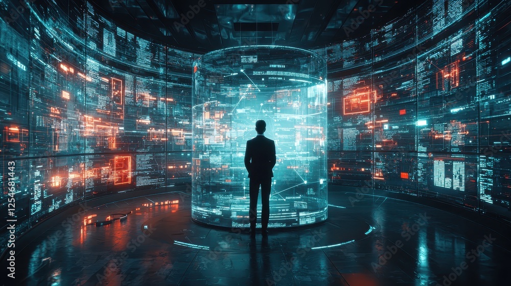 Poster virtual environment for data visualization a high-tech exploration of futuristic technology