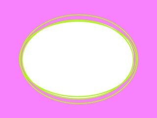 楕円形の美しいシンプルなフレームのイラスト　背景