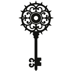 Obraz premium silhouette vector of clockwork key