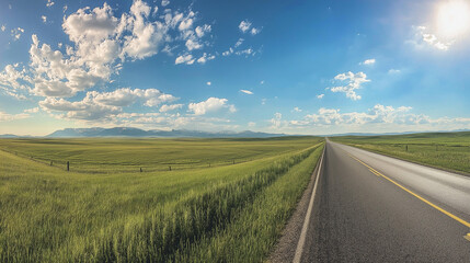 Fototapeta premium A winding mountain road leading to the sky