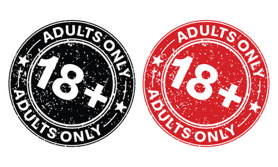 adults only, Under 18 rubber stamp vector template