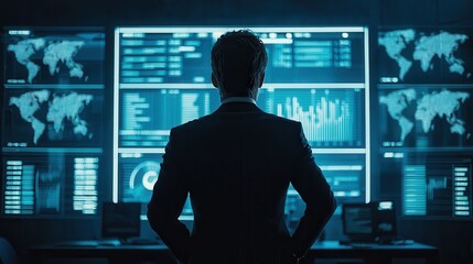 Data analysis event in high-tech control room business environment professional viewpoint