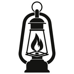 silhouette of gas lamp with industrial design