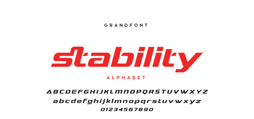 Digital modern alphabet font. Creative abstract urban, futuristic, fashion, sport, minimal technology typography. Simple vector illustration with number