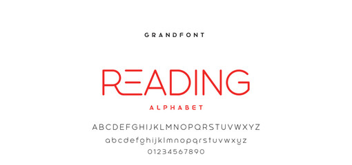 Digital modern alphabet font. Creative abstract urban, futuristic, fashion, sport, minimal technology typography. Simple vector illustration with number