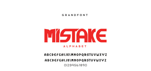 Digital modern alphabet font. Creative abstract urban, futuristic, fashion, sport, minimal technology typography. Simple vector illustration with number