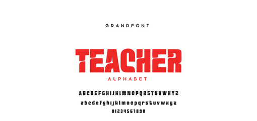 Digital modern alphabet font. Creative abstract urban, futuristic, fashion, sport, minimal technology typography. Simple vector illustration with number