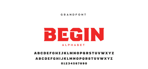 Digital modern alphabet font. Creative abstract urban, futuristic, fashion, sport, minimal technology typography. Simple vector illustration with number