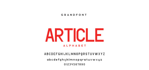 Digital modern alphabet font. Creative abstract urban, futuristic, fashion, sport, minimal technology typography. Simple vector illustration with number