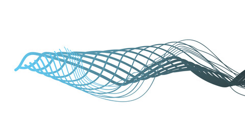 Abstract vector background with blue wavy lines. Blue wave background . Modern blue flowing wave lines and glowing moving lines design for banner, wallpaper, . Geometric Technology, data frequency gra © ATIA