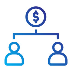 Dividend Line Gradient Icon