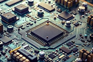 close up of a circuit board with intricate circuits chips and components