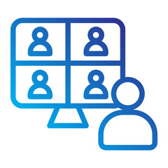 Conference Line Gradient Icon