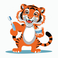 Brush Those Teeth, Tiger! Time for a Clean and Happy Smile