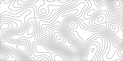 Fototapeta premium Topographic map background with geographic grid for hiking and mountain sport. modern design with white background and black wave lines. Topographic contour lines vector map seamless pattern vector.