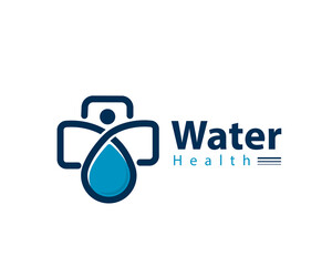health water cross health logo design template illustration inspiration