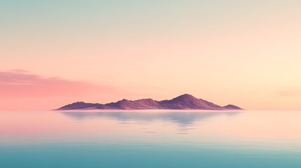 Fototapeta premium Serene Island Sunset Peaceful Ocean View