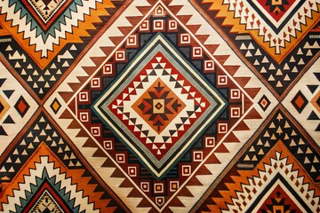 tribal inspired pattern with bold geometric shapes and tribal motifs adding a cultural and ethnic flair to designs