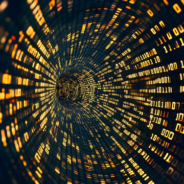 Abstract Digital Tunnel Background Illustration