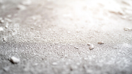 A wide top shot of white little gravel texture in modern bright tones, creating a blurred, empty space on the side. Symbolizes simplicity, calmness, and openness amidst chaos, offering visual clarity.