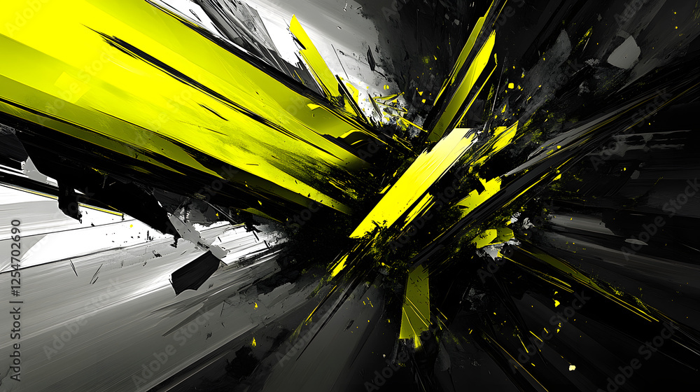 Poster black and yellow abstract background with vibrant energy and dynamic design elements
