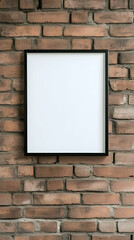 Blank Frame on Brick Wall Illustration