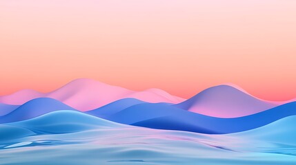 Fototapeta premium Abstract Pastel Hillscape Soft Hues Gentle Slopes