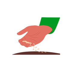 Seeding, Farming Flat Vector Illustration
