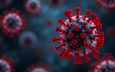 virus cells mutations and influenza background as a 3D render