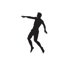Silhouette of a Man Floating in the Air - Vector Illustration