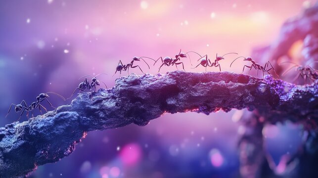 Ants Crossing a Bridge
