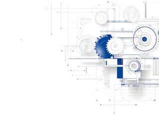Obraz premium Abstract Technology Gears Illustration