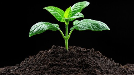 Sprout in soil, growth, nature's beginnings, promising future, perfect shot