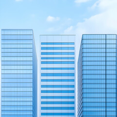 Modern Glass Buildings Architectural Illustration