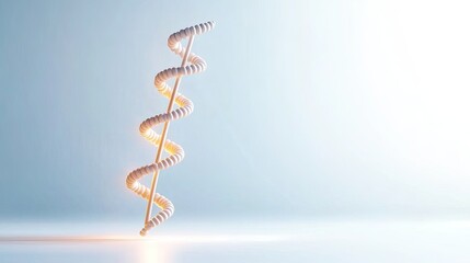 Abstract representation of a DNA double helix structure illuminated against a soft background