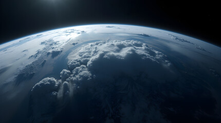 Fototapeta premium HD Earth Space View Stunning Photorealistic Stormy Cloudscape Planet Atmosphere