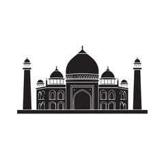 Majestic Mosque Building Illustration for Design Ideas - Vector Illustration